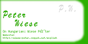 peter wiese business card